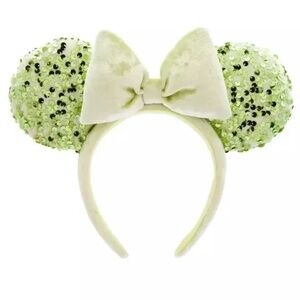 Disney Parks Minnie Mouse Sequined Ear Headband for Adults Tinker Bell Green